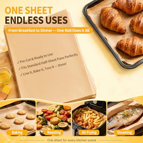 Parchment Paper Sheets 12x16 Inch, 200 Count Unbleached Pre-Cut