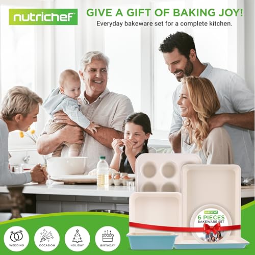 NutriChef Non Stick Baking Pans Set, 6-Piece Bakeware Set - size: 6 Piece Set