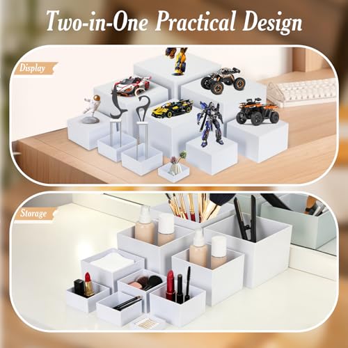 10 PCS Buffet Risers, Large Food Risers for Buffet Table, Dessert Display - color: White, size: 10" 9" 8" 7" 6" 5" 5" 4" 4" 3"