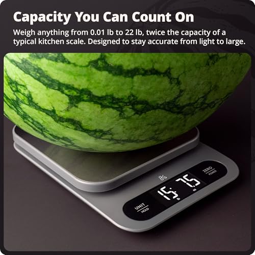 Greater Goods Digital Food Scale for Kitchen & Baking, 22lb High Capacity