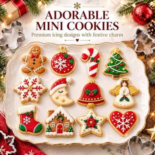 Mini Christmas Cookie Cutters Set, 12 Stainless Steel Shapes - style: Style2