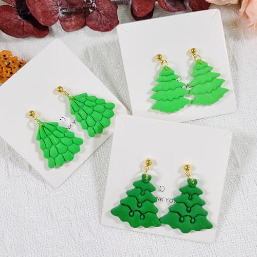 Xaekicr Christmas Tree Polymer Clay Cutters – 3 Style Clay Cutters for Holiday Earrings, Christmas Clay Tools for Polymer Clay Jewelry and Crafts - color: U color