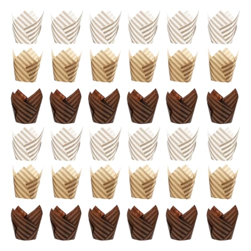 PRETYZOOM 300 pcs Tulip Muffin Liners Paper Baking Cups
