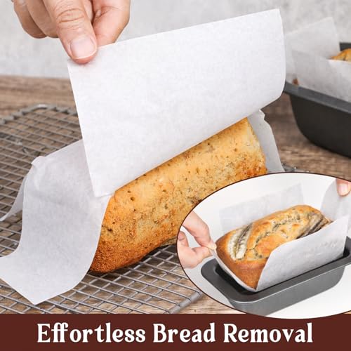Webake 200Pcs Unbleached Parchment Paper Mini Loaf Pan Liners for 6x3 Small Banana Bread Pan, Original Precut, Non Toxic Baking Papers - color: White 6x3