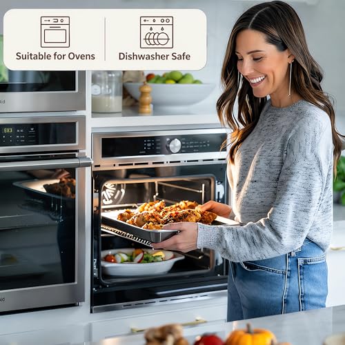19.5"x13.5" Extra Large Commercial Baking Pan & Crisping Tray Set