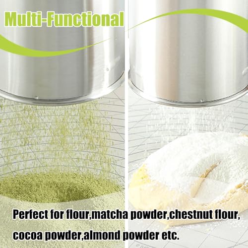 Flour Sifter for Baking,3 cup Thickened Premium Stainless Steel Flour Sifter With Fine Mesh For Baking Cakes,Pastries,Pies,Bread and Desserts,Hand Press Squeeze Sieve/Ideal Gift for Baker