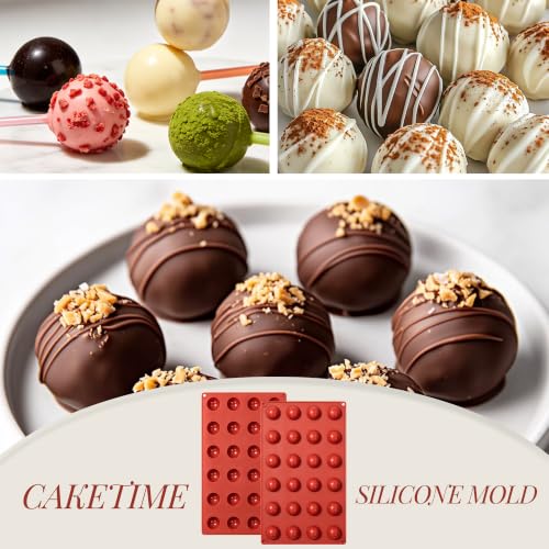 Semi Sphere Silicone Molds, 24-Cavity Non-Stick Chocolate Molds - color: 1" Semi Sphere 2 Pcs