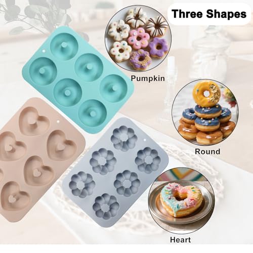 Non-Stick Doughnut Pan Set of 3, Multiple Styles - style: Multiple styles