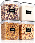 Vtopmart 2.5 L Flour Sugar Storage Containers, 4 PCS, Black - color: Black, size: 2.5L