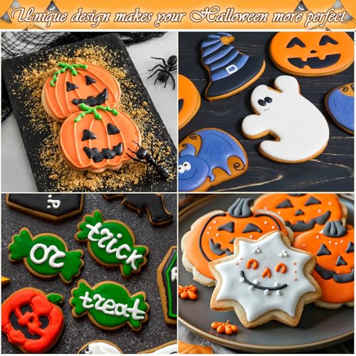 15 Pcs Halloween Cookie Cutters Stainless Steel Fall Cookie Cutter Shape Set DIY Holiday Biscuit Cutter Mold with Ghost Pumpkin and more Halloween Set for Food Party Baking Supplies Decorations - style: 15Pcs Halloween Cookie Cutters