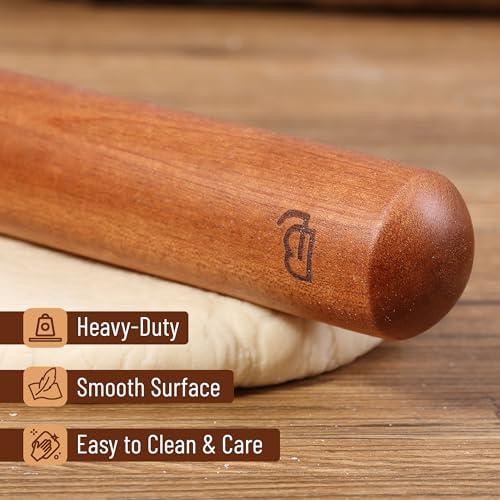 French Rolling Pin Set, 2 pcs, 16" & 8" Natural Wood