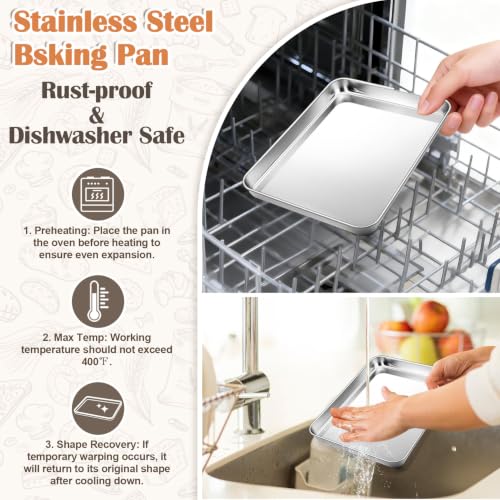 9.4"x7" Baking Sheet Pan(1Pc), Joyfair Stainless Steel Toaster Oven Tray - size: 9.4"x7"