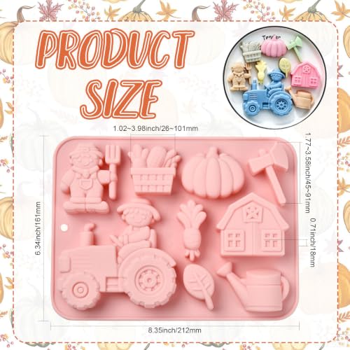 Airssory 2 pcs Farm Themed Silicone Fondant Molds Thanksgivign Themed Moulds for DIY Cake Chocolate Pudding Jelly Candy Resin Crafts Candle Home Decor - color: Silicone Fondant Molds Thanksgivign - 2 pcs