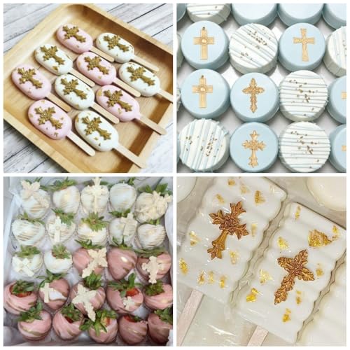 Cross Molds Silicone Fondat Cake Chocolate Mold 2pcs for Baptism Party Supplies - style: Cross Mold