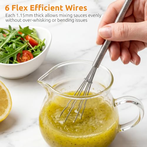 U-Taste Small Mini Whisks for Cooking, 18/8 Stainless Steel 7" Wisking Tool - color: Silver, size: Mini
