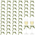 Sage Green Satin Pre-Tied Twist Tie Bows, 50 Pack for Treat Bags - color: Sage Green