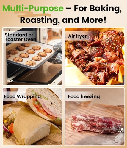 300 PCS Unbleached Parchment Paper Sheets for Baking 12x16 Inches, Non-Stick and Non-Toxic Precut Parchment Sheets for Oven, Cooking, Grilling, Air Fryer and Steaming - Fit for Half Sheet Pans - size: 12 x16 In -300Pcs