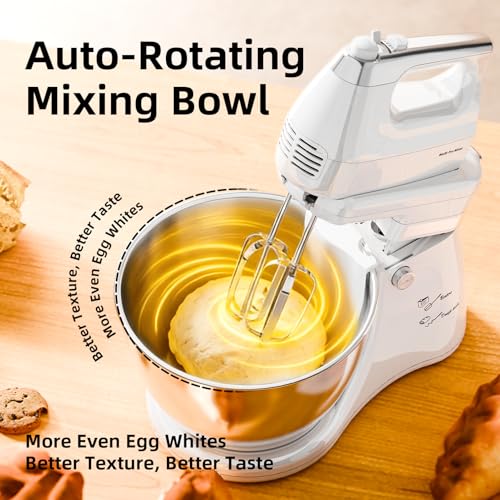 4.8QT 2-in-1 Stand Mixer, White - color: White, size: 4.8QT