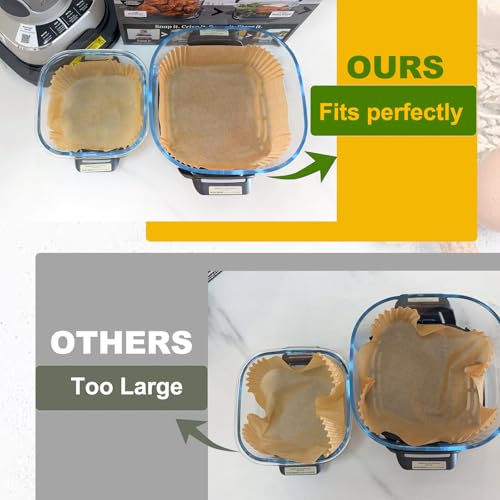 Air Fryer Liners for Ninja Crispi, Disposable Ninja Crispi Accessories - size: 5.5 inch Square + 7.5 inch Square