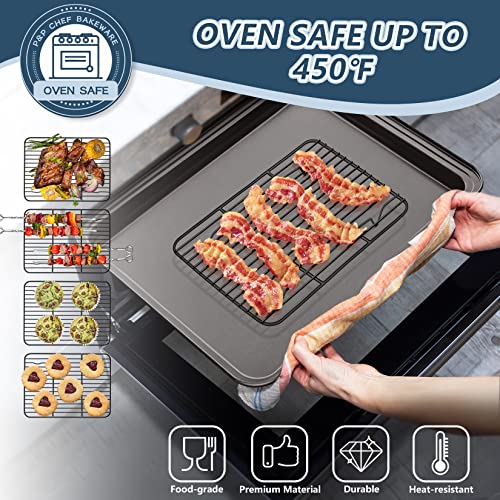 P&P CHEF 9.7" x 7.3" Cooling Baking Wire Racks Pack of 2, Black - color: Black, size: 9.7" x 7.3"