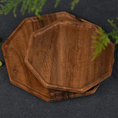 Acacia Wood Charcuterie Board Cheese Serving Platter Wooden Party Food Tray - size: 12 & 10 inch