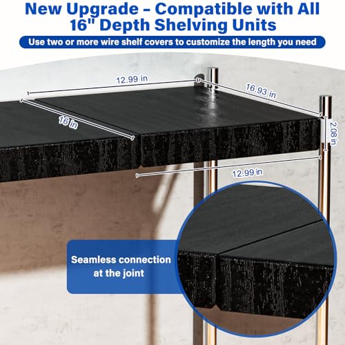 Wire Shelf Covers for Pantry Rack,for All 16" Depth Wire Shelf,Black 8pcs - size: 16" Depth