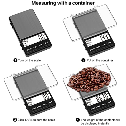 MAXUS Espresso Scale with Timer, 1000g x 0.1g, Coffee Scale for Drip Coffee