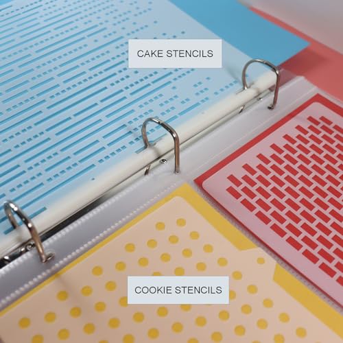 Cookie Stencil Storage Binder Die Cut And Stamp Storage Folder Baking Stencil Organizer Scrapbooking Cutting Dies Stencil Storage Book Collections Case Organizer (8Pockets x 30Pages) - size: 8Pockets x 30Pages