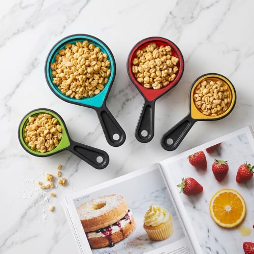 8PCS Silicone Measuring Spoons and Cups Set Adjustable Folding