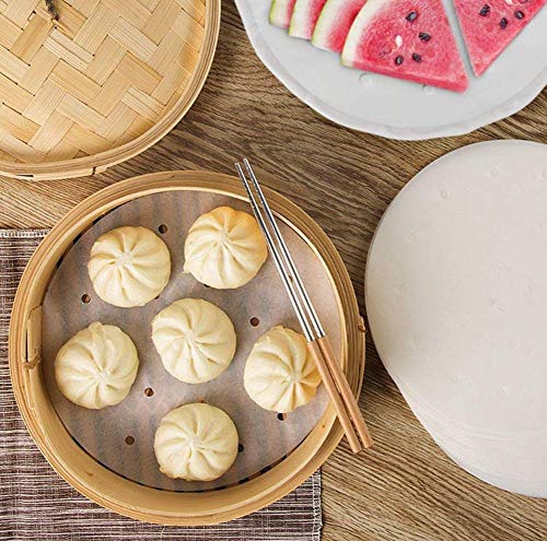 YQL 7 Inch Air Fryer Liner,200PCS Parchment Paper for Air Fryer Precut Perforated Parchment Paper Steaming Paper for Steaming Basket and More