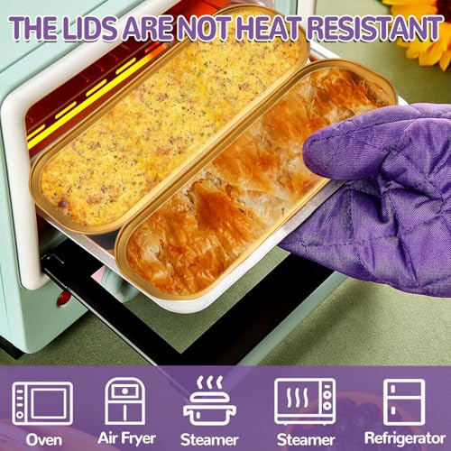 120Pcs Aluminum Min Foil Bakingi Loaf Pans with Lids and Spoons - style: Black Gold Loaf Pans120Pcs