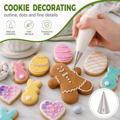 5 Pcs #1 Piping Tips,Stainless steel