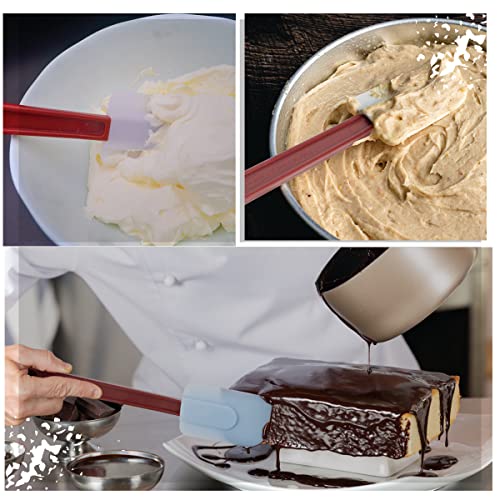 3 PCS Commercial Grade Heat Resistant Silicone Spatulas, 9.5-Inch Rubber Spatulas for Baking, Nonstick & BPA-Free - size: 3 Scrapers (9.5 Inches)