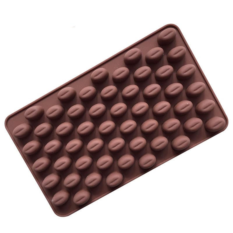 2 Pack, Cute Coffee Bean Shaped Silicone Chocolate Candy Cake Mold - color: 2 pack Coffee Bean