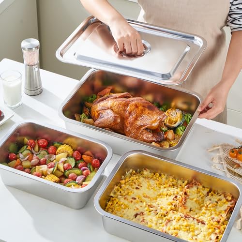 4 Inch Extra Deep Lasagna Baking Pan with Lid, 9.2Qt - size: L, style: 1 Pack