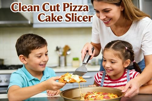 Pizza Cutter & Server Set, 2pcs Stainless Steel with Non-Slip Handles
