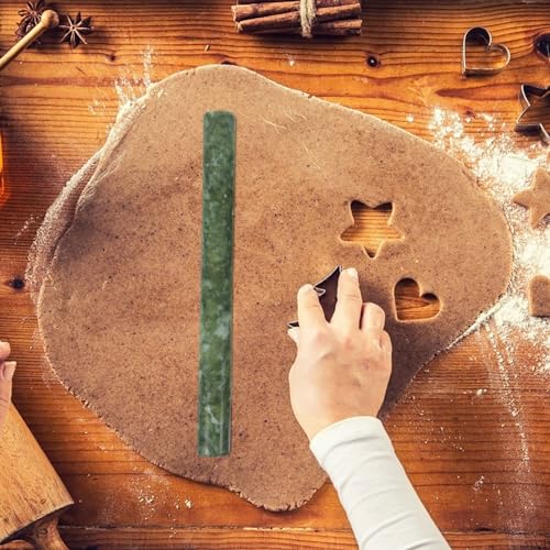 Alipis Jade Rolling Pin Set 10.23 Inch Natural Stone Dough Roller for Dumpling Wrappers and Pasta Non-Stick Surface Ergonomic Kitchen Baking Tool