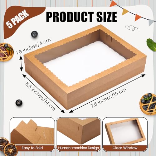 Sinload 10 Pcs Half Sheet Cake Box with Window & Board, Brown, 19x14x4 Inch - color: Brown, size: 19x14x4 Inch