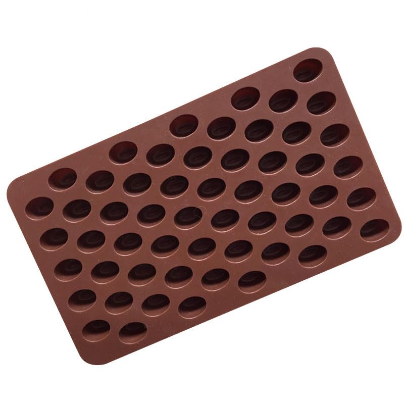 2 Pack, Cute Coffee Bean Shaped Silicone Chocolate Candy Cake Mold - color: 2 pack Coffee Bean