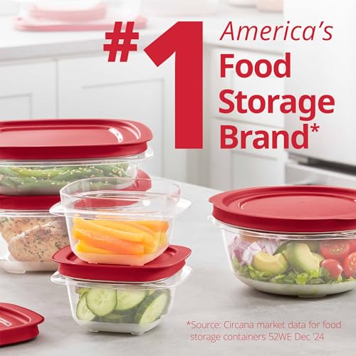 Rubbermaid 7.81- and 14.66-Cup EasyStore Square Containers, 2 Pack, Food Storage Containers, Food Storage Containers with Lids - size: 4-Piece