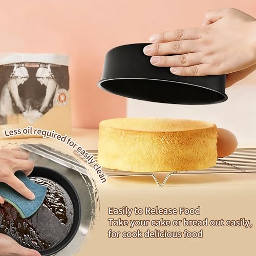 P&P CHEF 7 Inch Cake Pan Set of 3, Non-Stick Round Cake Pans - size: 7 Inch