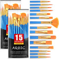 AROIC Acrylic Paint Brush Set, 30 pcs Nylon Hair Paint Brushes - size: 30pcs-2-blue