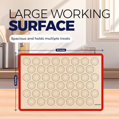 Macaron Baking Mat Silicone Non Stick, 3/4 Sheet Reusable Pack of 3 Red - color: Macaron Baking Mats Red, size: 3/4 Size Pack Of 3