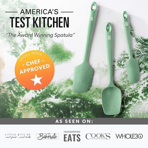 DI ORO Silicone Spatula Set - 600F Heat Resistant, 4-Pc Sage - color: Sage