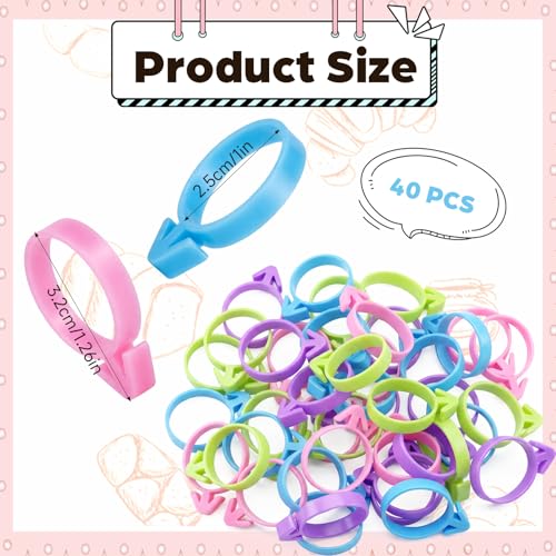4 Color Reusable Silicone Pastry Bag Ties, 40 PCS Piping Bag Ties