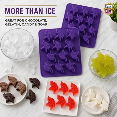 Masterpieces NFL Minnesota Vikings Ice Cube Tray – Silicone Mold for Ice, Candy, Chocolates – Vikings Kitchen Accessories - style: Minnesota Vikings