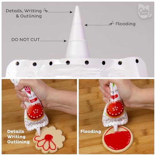 Cake Mate Red Cookie Icing, Fast-Drying Squeeze Pouch, 7 oz - color: Red