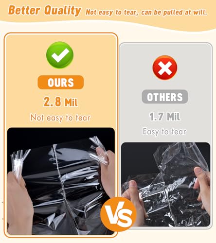 Yuiicaov Cellophane Bags for Wine Bottles, 6x18 Inches 70Pcs Clear Wine Gift Cello Bags With Twist Ties, Clear Treat Bags Packaging for Wine Champagne (Flat, No Gusset) - size: 6×18 Inch(Pack of 70)
