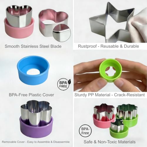 9 PCS 1.5 In Mini Fruit Vegetable Cookie Cutters Set for Kids