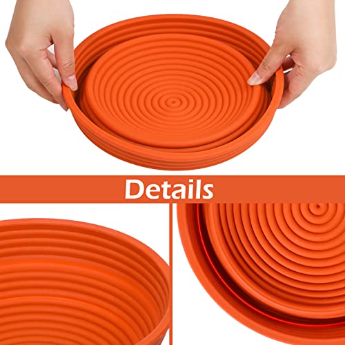 Webake Silicone Bread Proofing Basket,Collapsible Sourdough Bread Baking Supplies Dough Proofing Bowl Containers Oven Safe Baking Gifts for Bakers 9 INCHES - style: Round